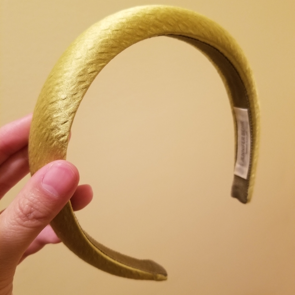 Jennifer Behr Padded Headband in Chartreuse